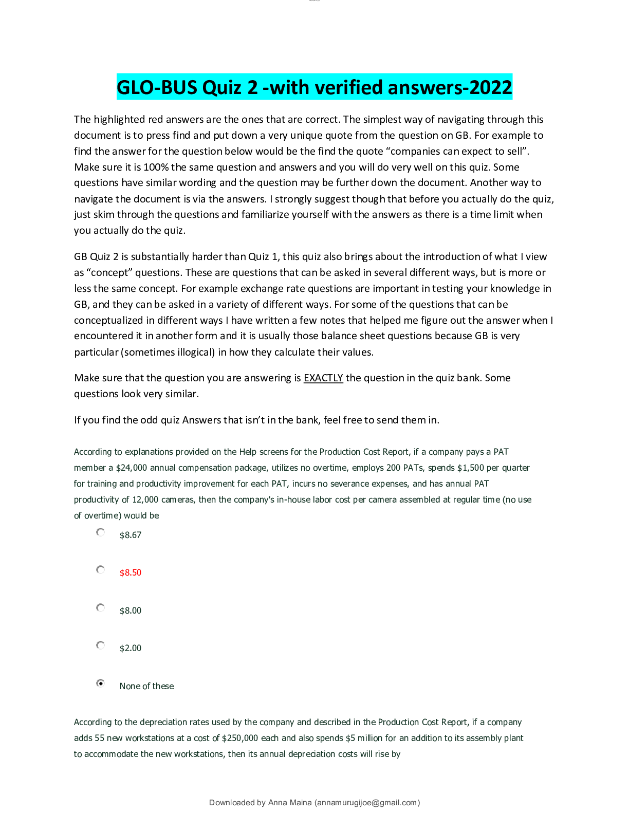 Preview image of GLO-BUS Quiz 2 -with verified answers-2022 document